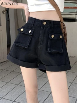 נשים מכנסיים קצרים קלאסיים כל-התאמה Ulzzang פופולרי תלמידים פנאי אופנת רחוב החג פשוט Harajuku אופנתי הקיץ החדש אטרקטיבי