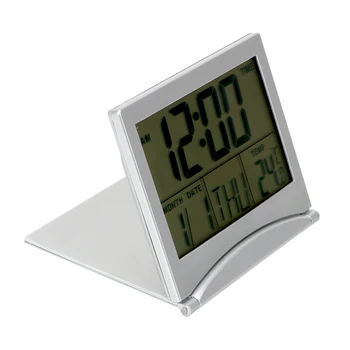 משולבת משרדית זמן שעון תאריך טמפרטורה טיימר מתקפל שעונים אלקטרוניים LCD דיגיטלי נייד עיצוב הבית