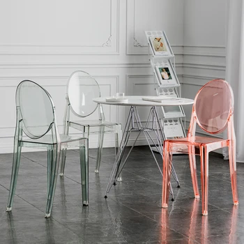 נורדי מסעדה אקריליק קריסטל צואה יצירתי השטן האוכל הכיסא הביתה איפור כסא פלסטיק