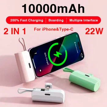10000mAh מיני נייד סוללה חיצונית בנק כוח Plug Play כוח הבנק סוג C מהיר יעיל מטען לאייפון סמסונג Huawei