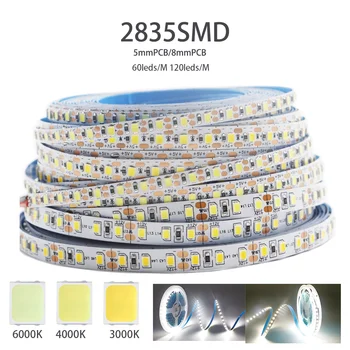 2835SMD אורות LED 60/120Leds/m Dimmable והוא Cuttable אור רך רצועה עבור עיצוב הבית לבן/טבע לבן/לבן חם DC5/12V