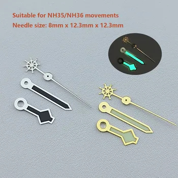 לצפות Hhands NH35/NH36 ידיים ירוק זוהר ידיים יד שניה חלקי השעון על Seiko Mod שעון אביזרים השעון מצביע