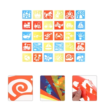 30 יח ' צעצוע העמודים ציור תבנית מעניינת ציור שבלונות המכונית ילדים Multi-פונקציה נייד לילדים