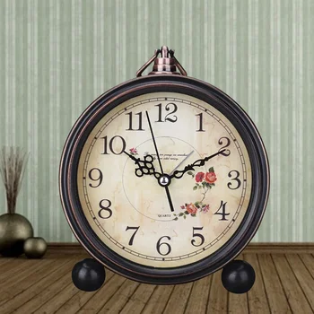בציר שעון מעורר שעון של שולחן שעון מעורר שקט ללא מתקתק שעון דקורטיבי עבור הסלון לחדר השינה ליד המיטה ( לא כולל