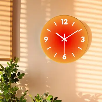 זכוכית מחוסמת קיר שעון מינימליסטי שעון קיר מודרני פשוט 12 בטריות שעוני קיר עם זכוכית מחוסמת שקט קוורץ