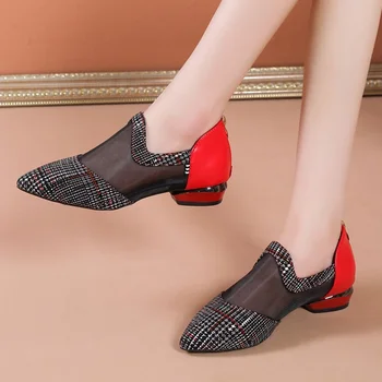 נשים לנשימה הצביע הבוהן נעליים בודד 2023 הקיץ בחזרה Zip רדוד נעליים בעלות עקב לנשים רטרו להתלבש משרד גבירותיי משאבות