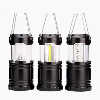 Mini 3*קלח אוהל מנורת LED ניידת פנס TelescopicTorch קמפינג מנורה עמיד למים אור חירום מופעל על ידי 3*AAA עובד אור
