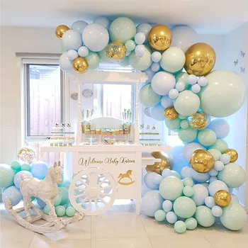Macaron כחול פסטל בלונים גרלנד קשת ערכת קונפטי יום הולדת חתונה מקלחת תינוק יום הולדת קישוט