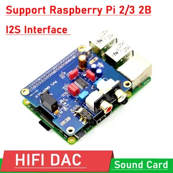 פאי פטל 2B / B+ 3 HIFI DAC + כרטיס קול אודיו דיגיטלי מודול I2S ממשק PCM5122 על PIR 2B 3 Volumio מוסיקה A11