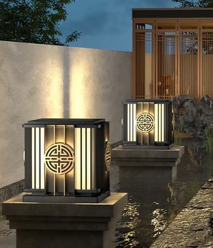 חדש בסגנון סיני חצר עמוד מנורה, שער המנורה, הדלת עמוד המנורה, חיצוני עמיד למים סולארית מנורת קיר