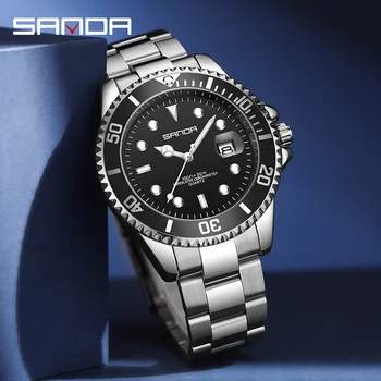 סאנדה 2023 מותג העליון חדשים יוקרה שעונים של גברים 30M עמיד למים מזדמן שעון יד קוורץ שעונים לגברים השעון Relogio Masculino 7035
