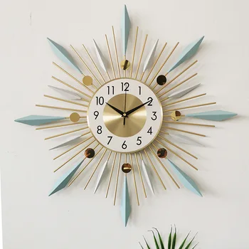 אור יוקרה, שעוני קיר דקורטיביים מודרניים פשטות קישוט הבית בסלון אופנה קיר שעון יצירתי אמנות תלוי שעון.