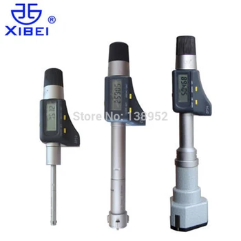 Xibei מותג 8-10-12-16-20-25-30mm דיגיטלי שלוש נקודה פנימית מיקרומטר 0.001 מ 