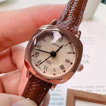 באיכות גבוהה נשים קוורץ שעונים קטנים בחיוג מזדמן אופנה דק רצועת עור רומיות שעון יד Relojes פארא Mujer