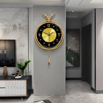 אירופה יוקרה שעון קיר הסלון יצירתי צבי שעון קיר בבית פשוט מסוגנן מודרני אסתטי רלו ונקייה עיצוב הבית