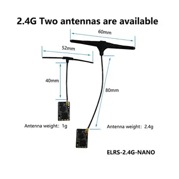 ELRS מקלט 915MHz / 2.4 GHz NANO ExpressLRS RX עם סוג T אנטנה WiFi תמיכה עבור RC FPV Quadcopter