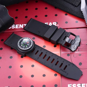 על Luminox שחור 8831 8830 סדרה להחליף את השעון רצועת 23mm מההרפתקאה בטיחות הנסיעה סיליקון מצפן טקטיקה Watchbands