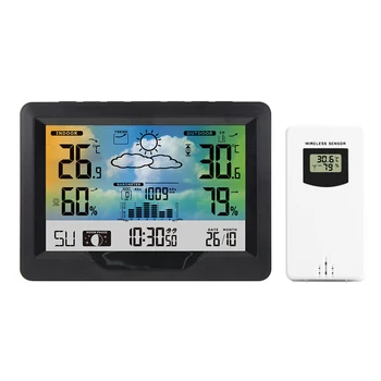 חיצונית מקורה מקצועי דיגיטלי מד טמפרטורה לחות נייד Mini Wireless תחנת מזג אוויר טמפרטורה מד לחות