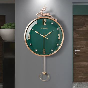 13 אינץ ' מבשר צבי שעון קיר נורדי קצר עיצוב הסלון קישוט המטבח אילם שעונים אמנות קיר שעון בעיצוב הבית החדש.