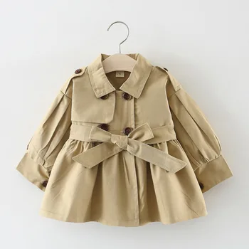 MODX בגדי ילדים של בנות מעיל ילדים מעיל לילדים אביב סתיו סגנון קוריאני חמוד ארוך תעלה בייבי בנות מעיל רוח