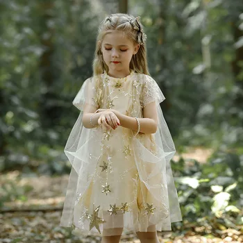 2023 בנות קיץ לילדים בגדי ילדים בייבי סטאר רשת הנסיכה שמלת ילדה פרח שמלות יום הולדת