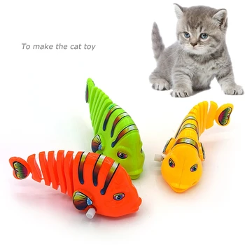 חתול מחמד צעצוע אביב להניף דגים שיער דגים להקניט חתול מחמד צעצוע מפלסטיק חתול מחמד צעצועים אינטראקטיביים מוצרים לחיות מחמד חתולים