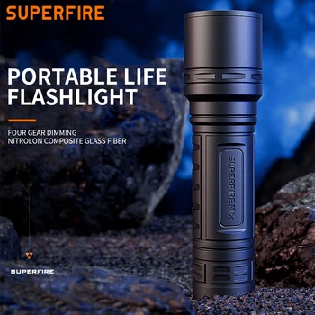 חדש SUPERFIRE S33-X 7W מיני פנס LED נטענת USB EDC לפיד עבור מחנאות, דיג חיצוני תאורת חירום פנס