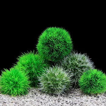 אקווריום מיני מלאכותי כדור מוס פלסטיק צמחים דשא הכדור אקווריום מים מים, זוחלים, צמחים, דשא קישוט aquarios