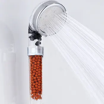1pc מסוננים ראש המקלחת, 3 הגדרות מים בלחץ גבוה חיסכון כף יד ראש מקלחת עם מסנן חרוזים, עבור מים קשה להסיר Ch