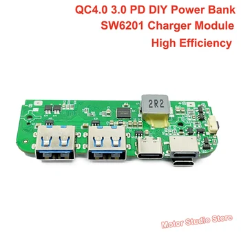 USB Type-C QC 4.0 3.0 משטרת SW6201 מהיר טעינת לוח 5V-12V מטען מהיר מודול עבור סוללת ליתיום Li-ion 18650 סוללה DIY כוח הבנק
