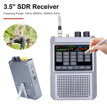SDR מקלט 10kHz-380MHz 404MHz-2GHz נייד אני SSB DSB CW NFM wאנטנת fm מקלט רדיו עם 3.5