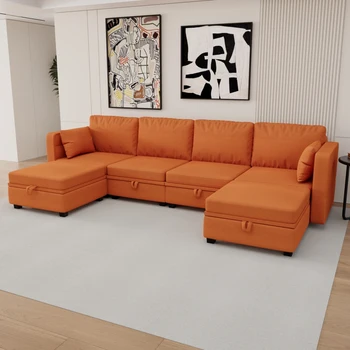 ספה מודולרית,U בצורת ספה פינתית,ספה עם הפיכים נוח,מודרני חתך הספה עם מקומות אחסון,חליפה עבור הסלון.