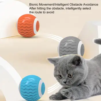 1 סט חתול כדור צעצוע ללבוש עמיד אינטראקטיבי חשמלי חתול צעצוע מצחיק עצמית עוברת גלגול כדור לציוד לחיות מחמד