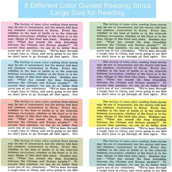 8 יח ' שקוף סימניה מדריך כרטיס פלסטיק להדגיש רצועת צבע כיסוי צבעוני להפחית חזותי. לחץ קריאה מונחית בר