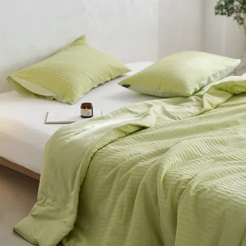 הקיץ המקטורן שמיכות יפנית שטף כותנה צבע מוצק כפול כמה מיטת שמיכות לנשימה מיזוג אוויר מגניב מנחם