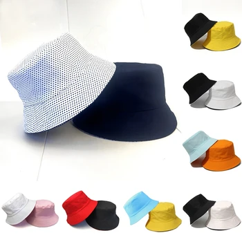 חדש דו-צדדי דלי כובע נשים גברים החוף אנטי-UV מהשמש כובע רחב שוליים הקסדות מתקפל נייד הקיץ דייג פנמה כובע