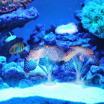 סיליקון זוהר מלאכותי אקווריום אקווריום אלמוגים צמחים מתחת למים Landcape קישוט אקווריום אקווריום עיצוב