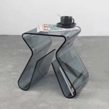 עיצוב הסלון פלסטיק שקוף קטן בצד שולחן קפה שולחן ליד המיטה אישית אקריליק Mueblesa ריהוט הבית WXHYH