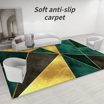 גיאומטריות זהב השטיח לעיצוב הבית ספה שטיח רך החלקה גדול נורדי שטיחים עבור הסלון, חדר השינה, שטיח הרצפה להתאמה אישית