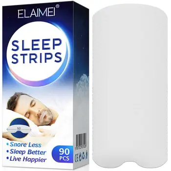 90 יח ' אנטי-נחירות מדבקות הפה הקלטת לישון הרצועה הלילה נושמת מהפה הקלטת כדי לשפר את השינה על נחירות השפה תיקון