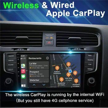 אנדרואיד 9 אינץ ' רדיו במכונית וידאו מולטימדיה סטריאו נגן אלחוטי Carplay + Android Auto מסך המגע Bluetooth GPS WIFI